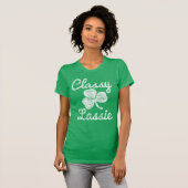  Shamrock Classy Lassie St. Patricks Day T-shirt (Voorkant volledig)