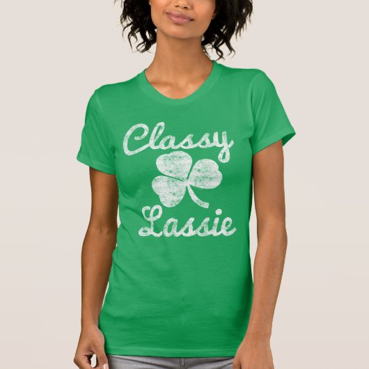 Shamrock Classy Lassie St. Patricks Day T-shirt (Voorkant)