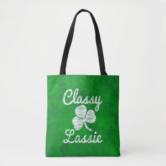 Shamrock Classy Lassie St. Patricks Day Tote Bag (Voorkant)