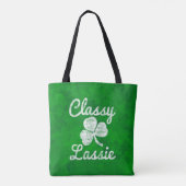 Shamrock Classy Lassie St. Patricks Day Tote Bag (Achterkant)