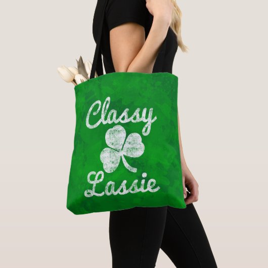  Shamrock Classy Lassie St. Patricks Day Tote Bag (Dichtbij)