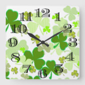 Shamrock Clock Vierkante Klok (Voorkant)
