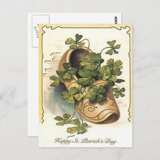 Shamrock Clog St Patrick's Day Kaart (Voorkant / Achterkant)