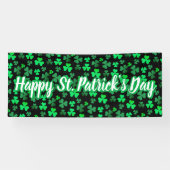 Shamrock Clover Custom Text St Patrick's Day Party Spandoek (Horizontaal)