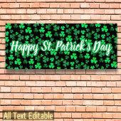 Shamrock Clover Custom Text St Patrick's Day Party Spandoek