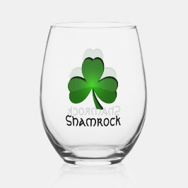 Shamrock Clover Design Stemless wijnglas Wijnglas Zonder Voet
