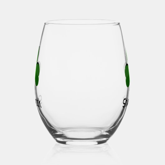 Shamrock Clover Design Stemless wijnglas Wijnglas Zonder Voet (Rechts)