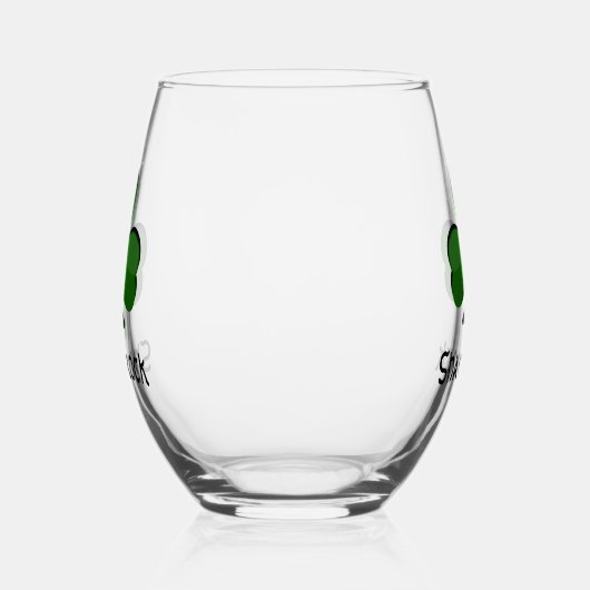 Shamrock Clover Design Stemless wijnglas Wijnglas Zonder Voet (Links)