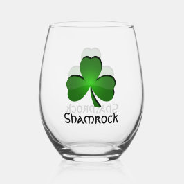 Shamrock Clover Design Stemless wijnglas Zonder Voet