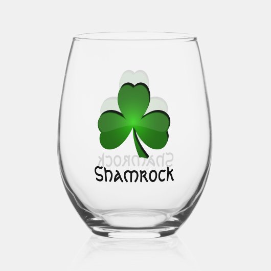 Shamrock Clover Design Stemless wijnglas Zonder Voet (Voorkant)