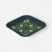 Shamrock Clover Floral Mandala Blauw Papieren Bordje (Gebogen)