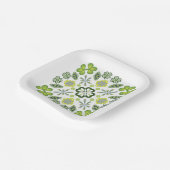 Shamrock Clover Floral Mandala Wit Papieren Bordje (Gebogen)