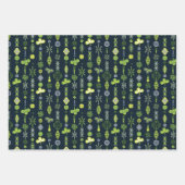 Shamrock Clover Floral Minimalist Blauw Inpakpapier Vel (Voorkant 3)