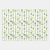 Shamrock Clover Floral Minimalist Green Inpakpapier Vel (Voorkant 2)