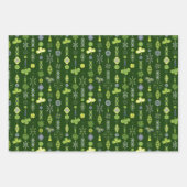 Shamrock Clover Floral Minimalist Green Inpakpapier Vel (Voorkant)