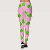 Shamrock Clover Green Black St. Patrick's Day Leggings (Achterkant)