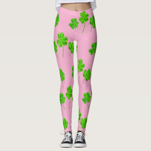 Shamrock Clover Green Black St. Patrick's Day Leggings
