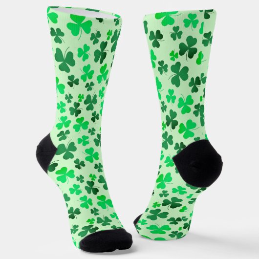 Shamrock Clover Green Happy St Patrick's Day Irish Sokken (Gebogen)