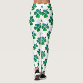 Shamrock Clover Green Pattern St. Patrick's Day Leggings (Achterkant)