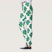 Shamrock Clover Green Pattern St. Patrick's Day Leggings (Links)