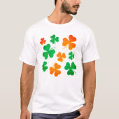 Shamrock Clover Green Sinaasappel Irish St Patrick T-shirt (Voorkant)