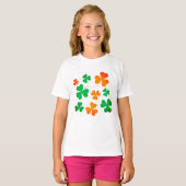 Shamrock Clover Green Sinaasappel Irish St Patrick T-shirt (Voorkant volledig)