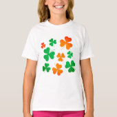 Shamrock Clover Green Sinaasappel Irish St Patrick T-shirt (Voorkant)