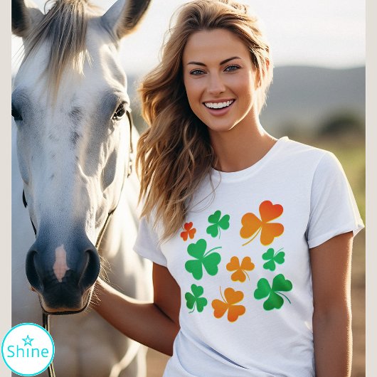 Shamrock Clover Green Sinaasappel Irish St Patrick T-shirt