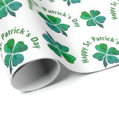 Shamrock Clover Green St. Patrick's Day Cadeaupapier (Rol Hoek)