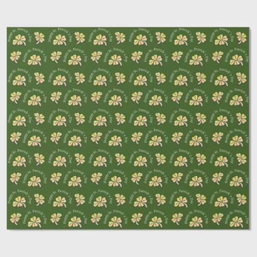 Shamrock Clover Green St. Patrick's Day Cadeaupapier (Vlak)