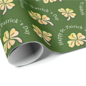 Shamrock Clover Green St. Patrick's Day Cadeaupapier (Rol Hoek)