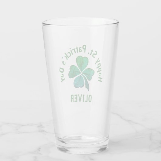 Shamrock Clover Green St. Patrick's Day Glas (Achterkant)