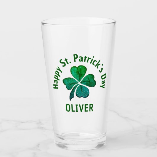 Shamrock Clover Green St. Patrick's Day Glas (Voorkant)
