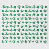 Shamrock Clover Groen Gelukkige Verjaardag Cadeaupapier (Vlak)