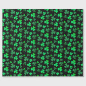 Shamrock Clover Groen Zwart 3 Leaf St Patricks Day Cadeaupapier (Vlak)