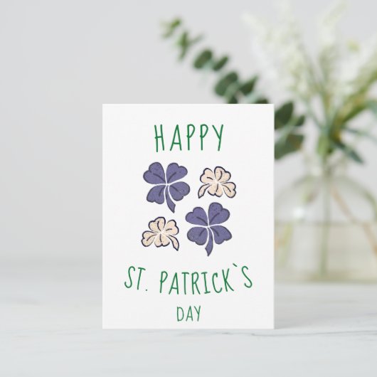 Shamrock Clover Happy St. Patrick's day Briefkaart (Staand voorkant)