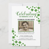 Shamrock Clover Herdenking | Ierse Uitvaart Kaart (Voorkant)