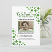 Shamrock Clover Herdenking | Ierse Uitvaart Kaart (Staand voorkant)
