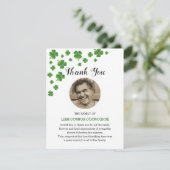 Shamrock Clover | Ierse begrafenisfoto bedankt (Staand voorkant)