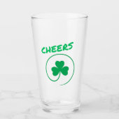 Shamrock Clover Ireland Irish Cheers St Patrick's Glas (Voorkant)