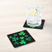 Shamrock Clover Ireland Modern Green & Black Kartonnen Onderzetters (Insitu)