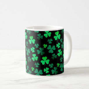 Shamrock Clover Ireland Modern Green & Black Koffiemok
