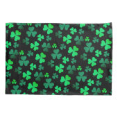 Shamrock Clover Ireland Modern Green & Black Kussensloop (Achterkant-Links)
