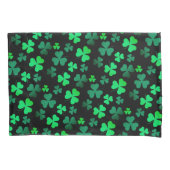 Shamrock Clover Ireland Modern Green & Black Kussensloop (Voorkant-Links)