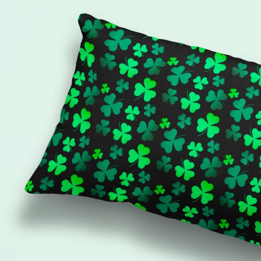 Shamrock Clover Ireland Modern Green & Black Kussensloop