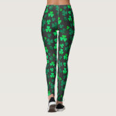 Shamrock Clover Ireland Modern Green & Black Leggings (Achterkant)