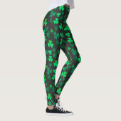Shamrock Clover Ireland Modern Green & Black Leggings (Rechts)