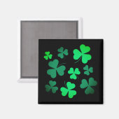 Shamrock Clover Ireland Modern Green & Black Magneet (Voorkant / Achterkant)