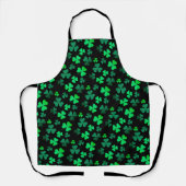 Shamrock Clover Ireland Modern Green & Black Schort (Voorkant)
