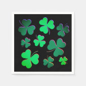 Shamrock Clover Ireland Modern Green & Black Servet (Voorkant)